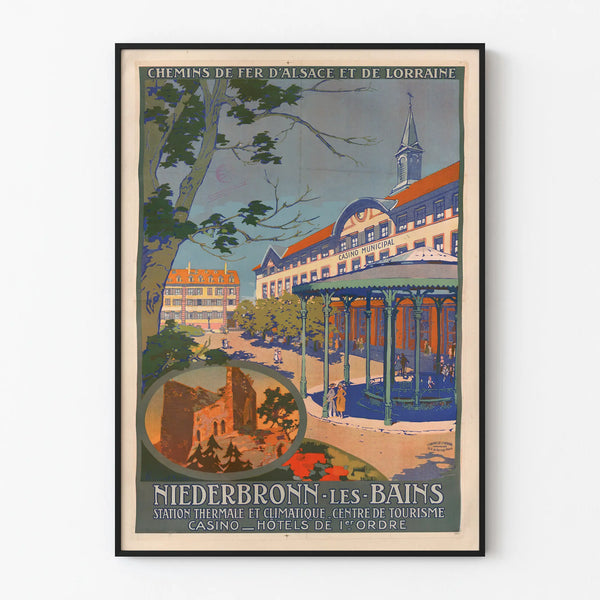 Vintage Poster Niederbronn-les-Bains Alsace and Lorraine Railways