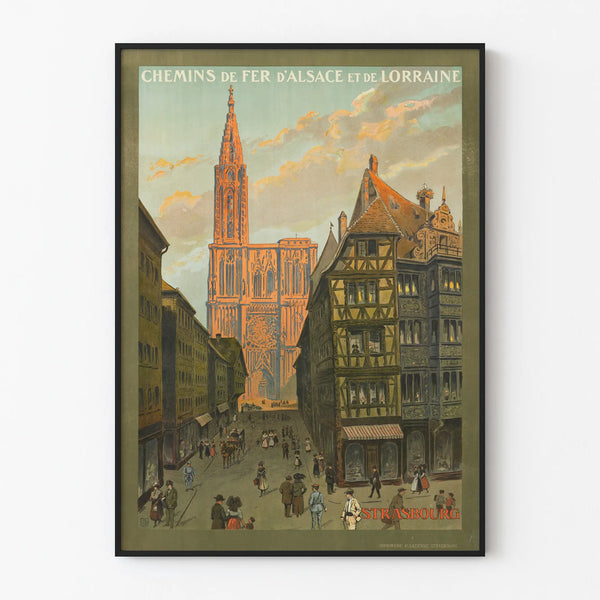 Vintage Poster of Alsace and Lorraine Railways Strasbourg