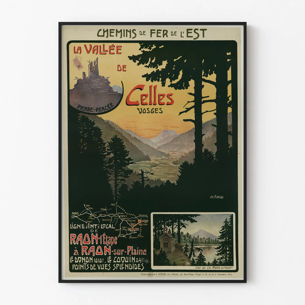 Vintage Poster of La Vallée de Celles Vosges - Eastern Railway