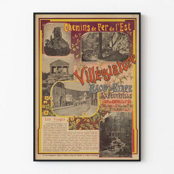 Vintage Poster of the Eastern Railway for Vosges Vacation