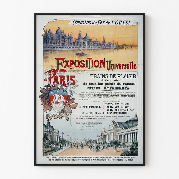 Vintage poster of the 1900 Paris Universal Exposition - Western Railways