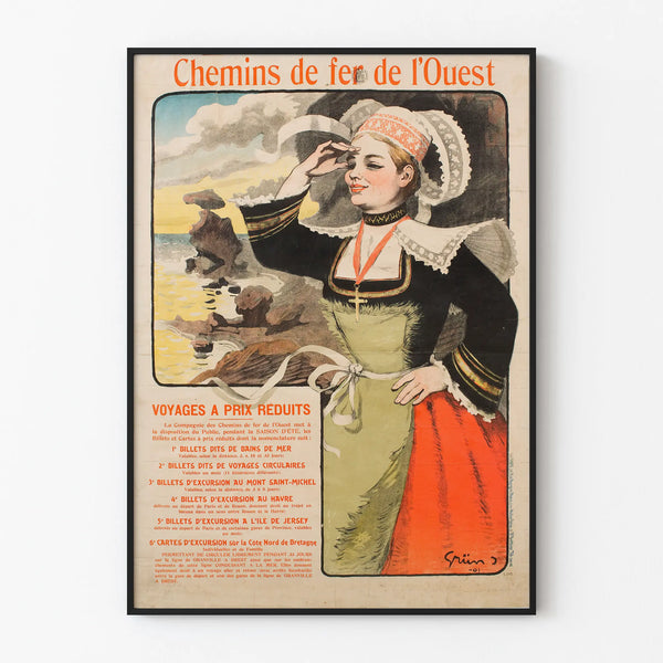 Vintage poster of the West Railway for wall decoration