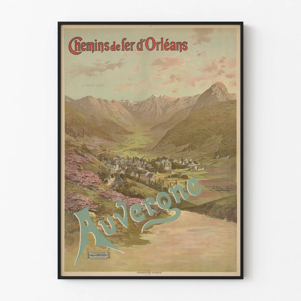 Vintage decorative wall poster of the Orleans Railway - Auvergne Le Mont-Dore