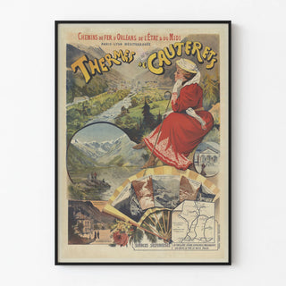 Vintage poster of Cauterets Thermal Baths - Orleans & Midi Railways