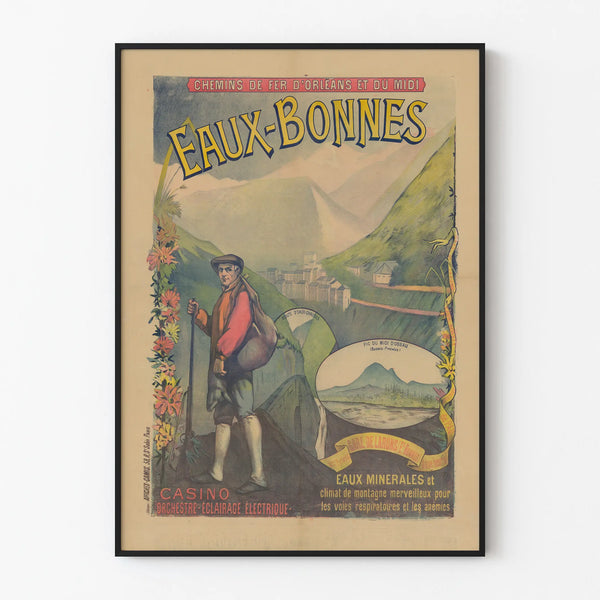 Vintage poster of Railways - Eaux-Bonnes and Mountain Casino