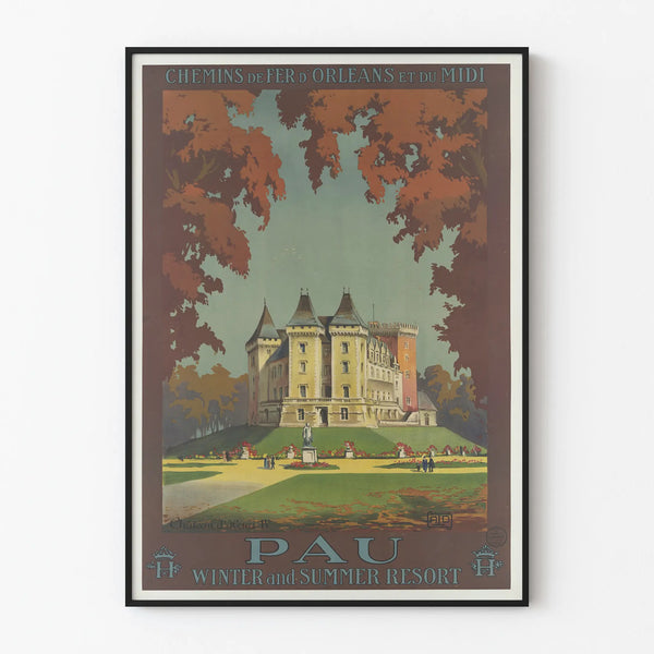 Vintage poster of Pau Winter and Summer Resort - Orleans and Midi Railways
