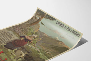 Vintage poster of the Orleans Railway to Auvergne Vic-sur-Cère