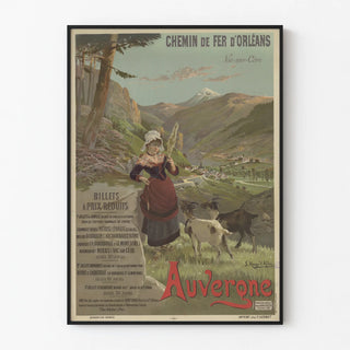 Vintage poster of the Orleans Railway to Auvergne Vic-sur-Cère