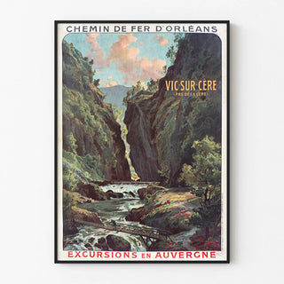 Vintage poster of the Orléans Railway - Vic-sur-Cère in Auvergne
