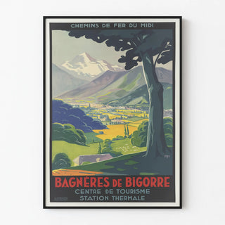 Vintage Poster of the Midi Railway - Bagnères de Bigorre Thermal Station
