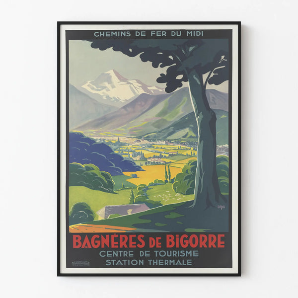 Vintage Poster of the Midi Railway - Bagnères de Bigorre Thermal Station