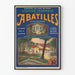 Vintage blue and orange poster for the Abatilles thermal spa in Arcachon
