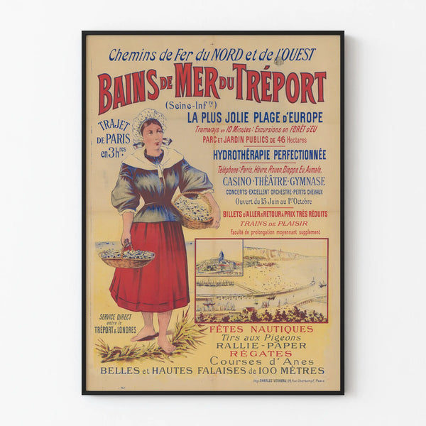 Vintage Poster of Tréport Sea Baths Wall Decoration