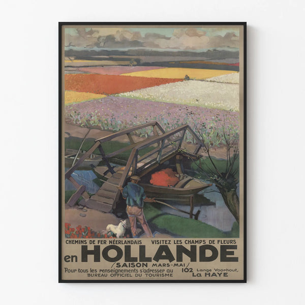 Vintage Poster of Flower Fields in Holland - Wall Decoration