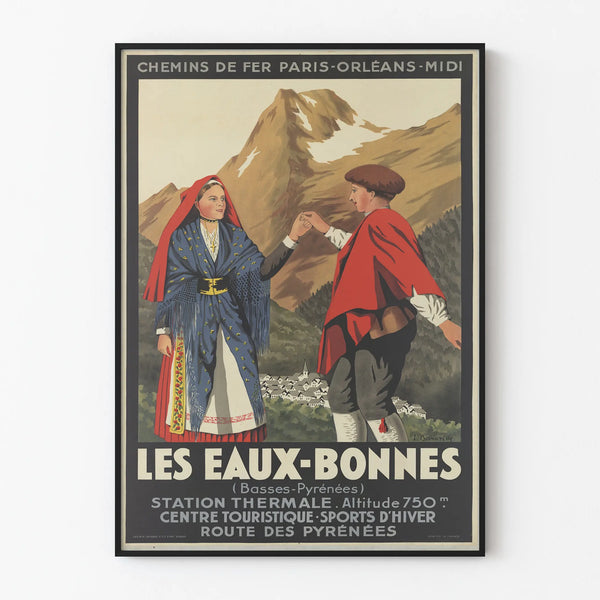Vintage Poster of Les Eaux-Bonnes Thermal Spa Station Pyrénées