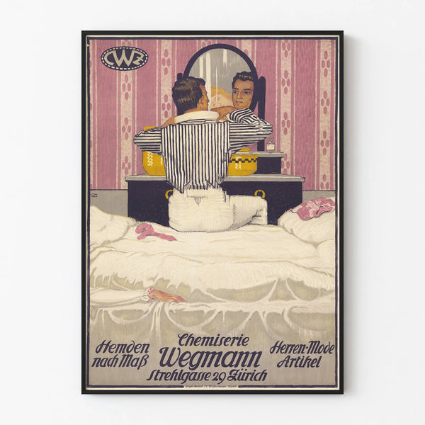 Vintage poster Chemiserie Wegmann Zurich - Retro wall decor
