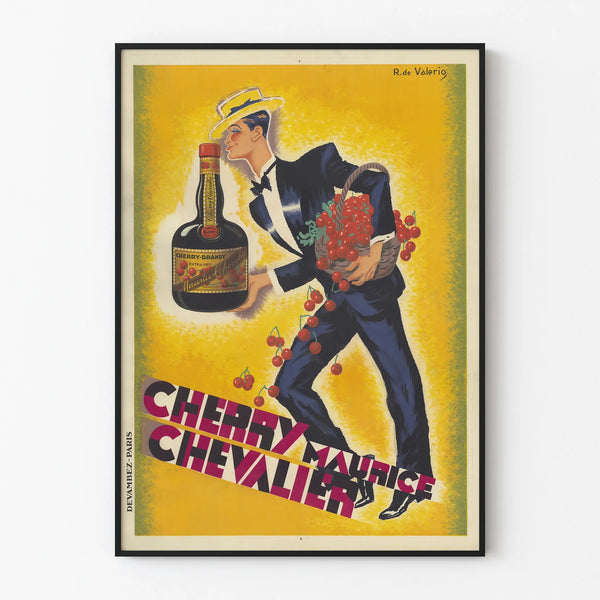 Vintage Cherry Maurice Chevalier Poster - Retro Wall Decoration