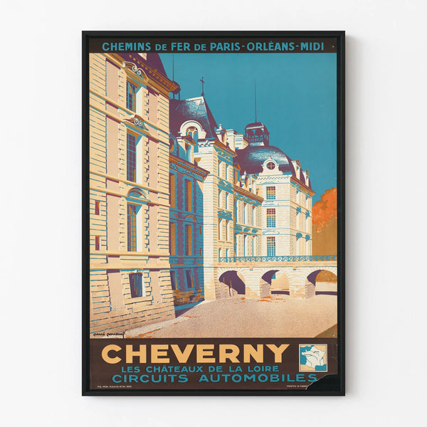 Vintage Poster Château de Cheverny - Loire Car Racing Circuits