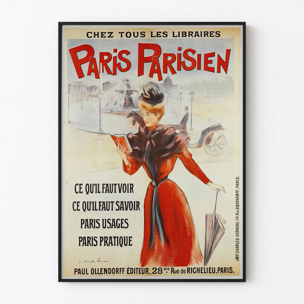 Vintage Parisian poster for wall decoration
