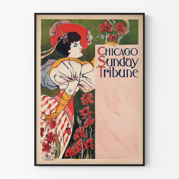 Vintage Chicago Sunday Tribune Poster 1895 - Retro Wall Decoration