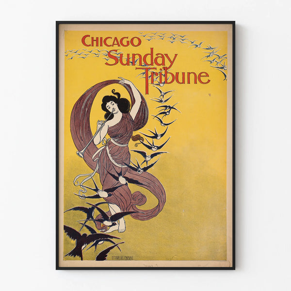 Vintage Chicago Sunday Tribune decorative poster