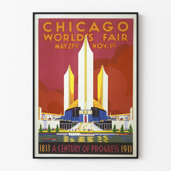 Vintage Poster of the Chicago World's Fair 1933 - Wall Decoration