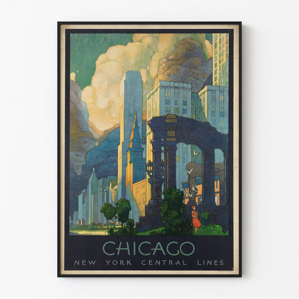 Vintage Chicago Poster - Urban Wall Decoration