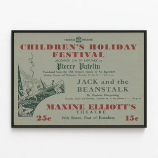 Vintage Poster Children's Holiday Festival Maxine Elliott's Theatre — framed artwork on a wall