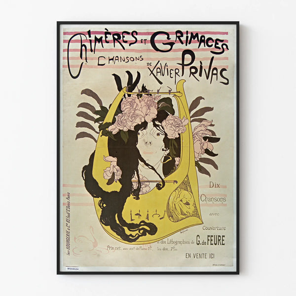 Art Nouveau Poster Chimeras and Grimaces - Vintage Wall Decoration
