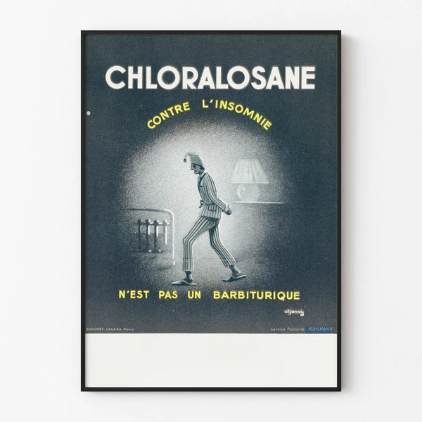 Vintage Chloralosane Poster Against Insomnia