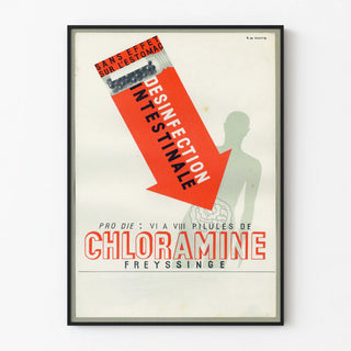 Vintage poster of intestinal disinfection Chloramine