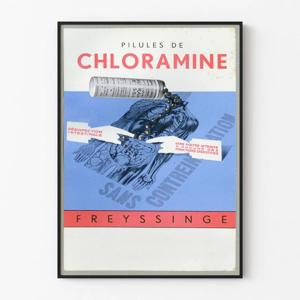 Vintage poster of Freyssinge Chloramine Pills for wall decoration