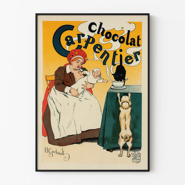 Vintage poster Chocolat Carpentier - Retro wall decoration