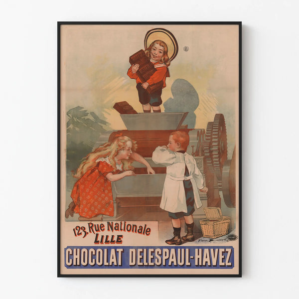 Vintage poster Chocolat Delespaul-Havez Lille wall decor