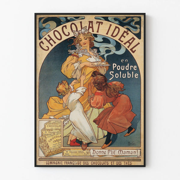 Vintage Poster Chocolat Idéal - Art Nouveau Wall Decoration