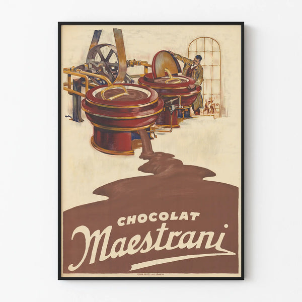 Vintage Chocolate Poster Maestrani - Industrial Wall Decoration