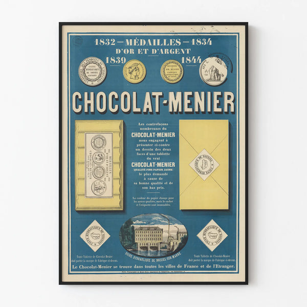 Vintage Chocolat Menier Poster - Retro Industrial Wall Decoration