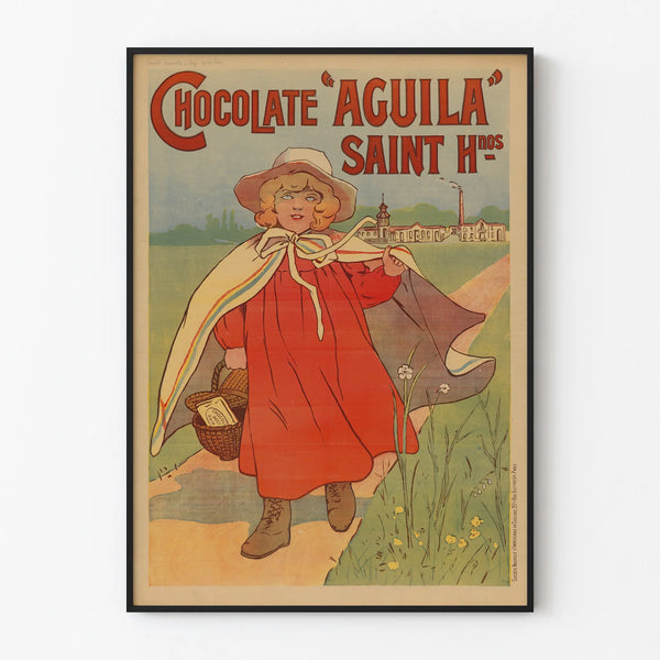Vintage Chocolate Águila Saint Hnos Poster Wall Decoration