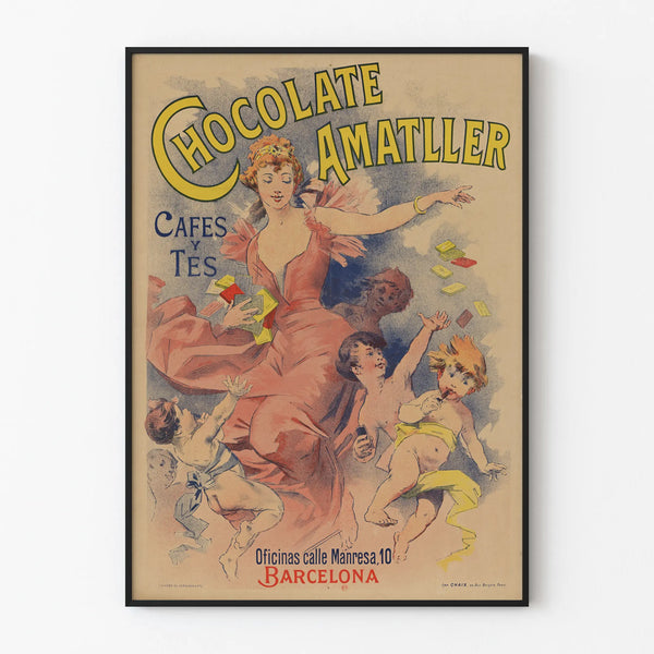 Vintage Chocolate Amatller Poster Café and Tea - Retro Wall Decoration