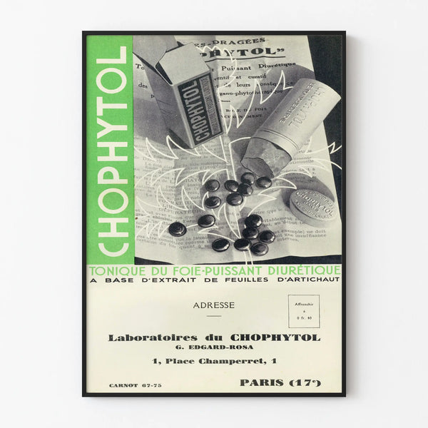 Vintage poster Chophytol - Liver tonic and natural diuretic