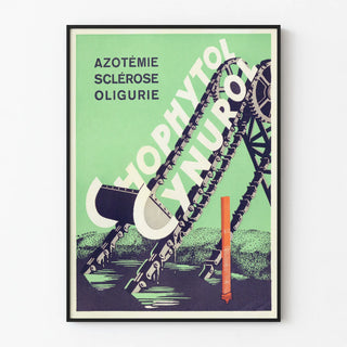 Vintage Poster Chophytol Cynurol Industrial Design Green