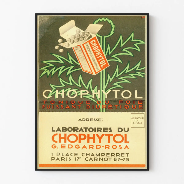 Vintage poster Chophytol - Liver tonic and powerful diuretic
