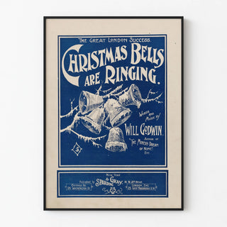 Vintage Christmas Bells Are Ringing Poster