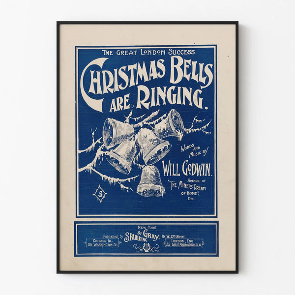 Vintage Christmas Bells Are Ringing Poster