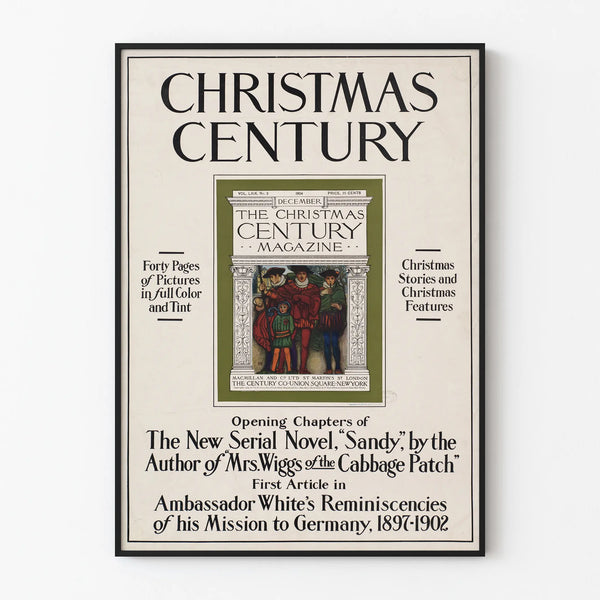 Vintage Christmas Poster Century 1904 Wall Decoration