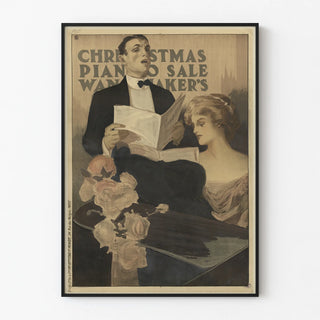 Vintage Poster for Wanamaker's Christmas Piano Sale