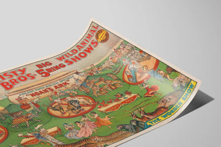 Vintage Poster Christy Bros 5 Big Ring Wild Animal Shows — artwork view