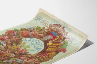 Vintage Chromolithograph Poster Speciality of Paintings Ponsot Paris
