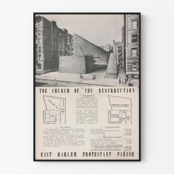 Architectural Poster of the Church of the Resurrection, East Harlem, New York
