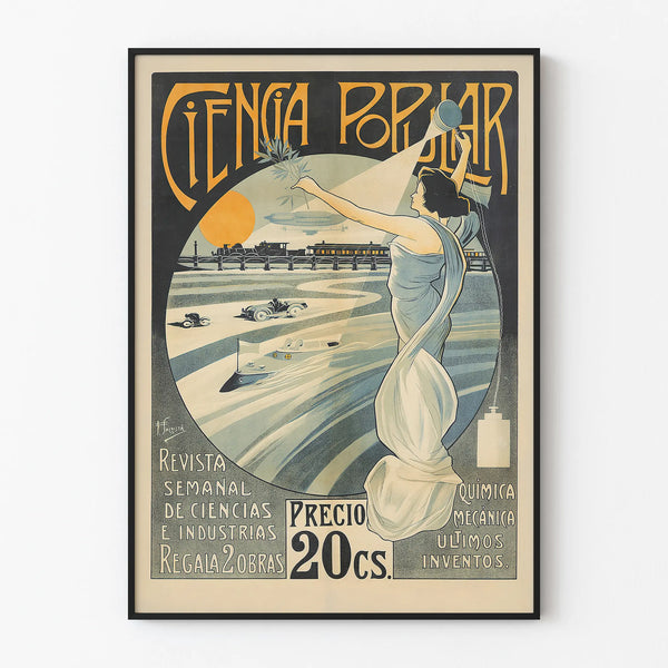Vintage Poster Ciencia Popular Inspiring Wall Decoration